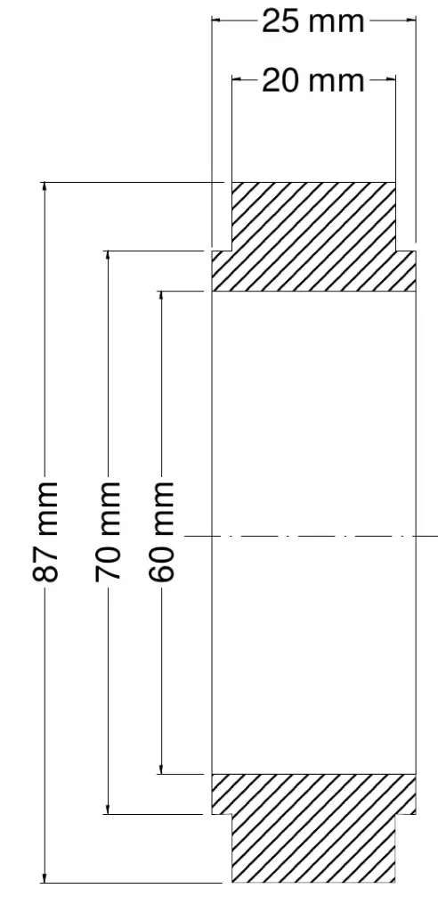 [3103] Pufferring 89-25-63.5 kantige Version  