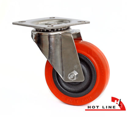 Hot Line soft® rot Platten-Lenkrolle Ø 100 mm