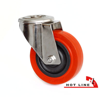 Hot Line soft® Lenkrolle, rot Kugellager Ø 100 mm